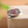 Sterling Silver Phoenix & Plum Blossom Enamel Cloisonné Long Necklace Pendant for Women