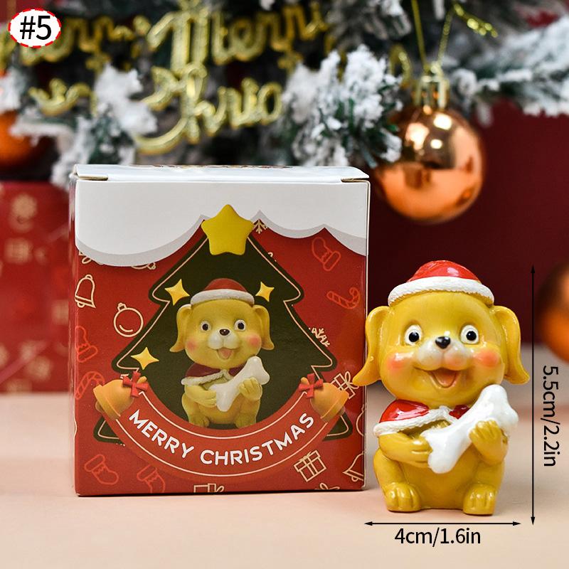 Christmas Decorations Resin Miniature Figurines Mini Santa Claus Snowman Xmas Tree For Xmas Goodie Bag Fillers Party Favors