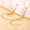 18k Gold Plated Titanium Steel Bracelet with Three-Dimensional Flower & Blade Chain Design