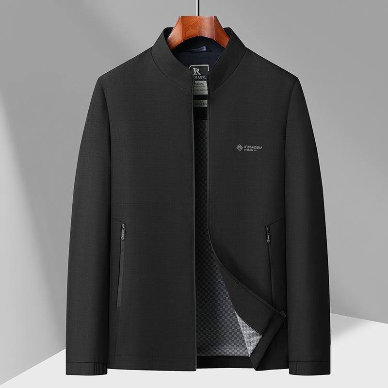 Men's Stand Collar Jacket - Spring/Autumn 2026 Business Casual for Middle-aged & Elderly
