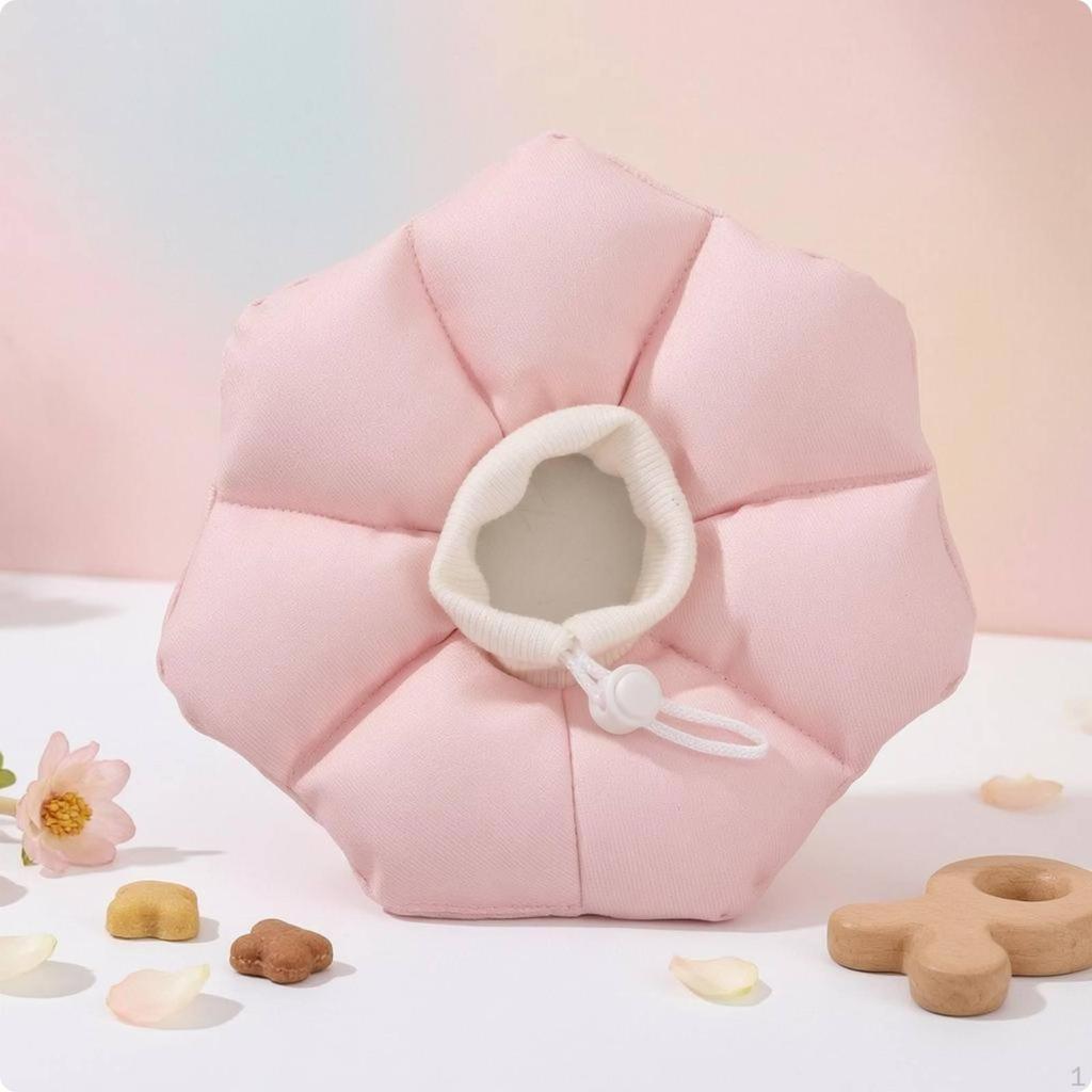 FlowerShaped Pet Adjustable Padded Textile Exterior for Small Pets S Pink