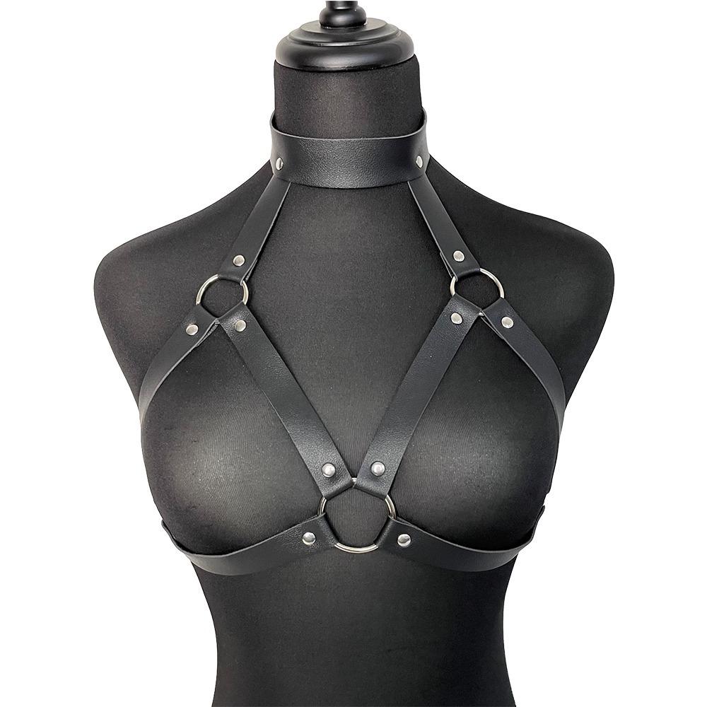 Women Fashion Pu Leather Waist Belt Adjustable Chest Harness Decorative Harness Street Style Waistband Gothic Clothing Accessoy