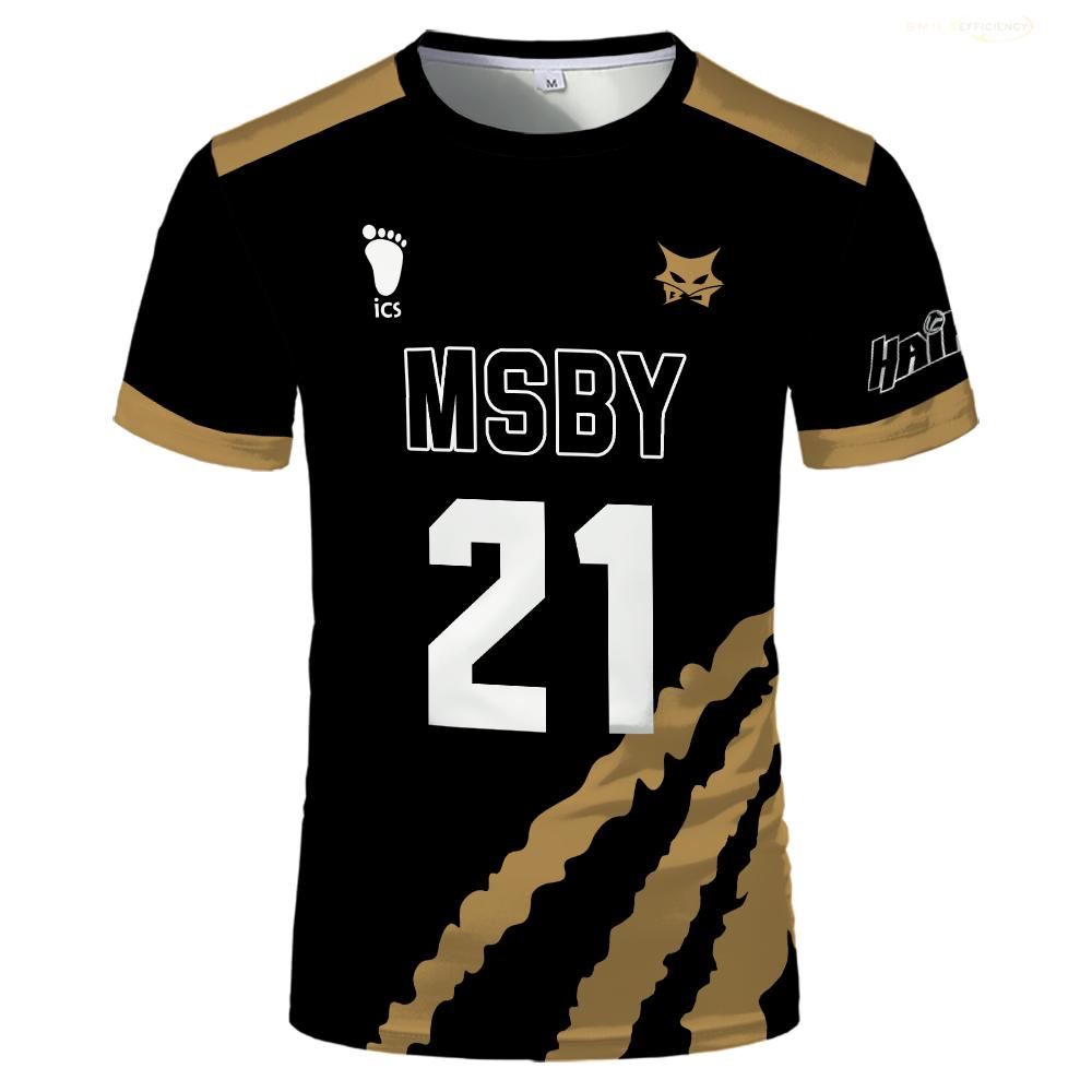 

Summer Hinata Shoyo Black Jackal Volleyball Shirt T-shirt Haikyuu MSBY Shirt 3D Printed T-shirt Street Sports Oversized Top XL