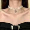 Gothic Heart Key Lace Pendant Necklace - Light Luxury Clavicle Chain Jewelry