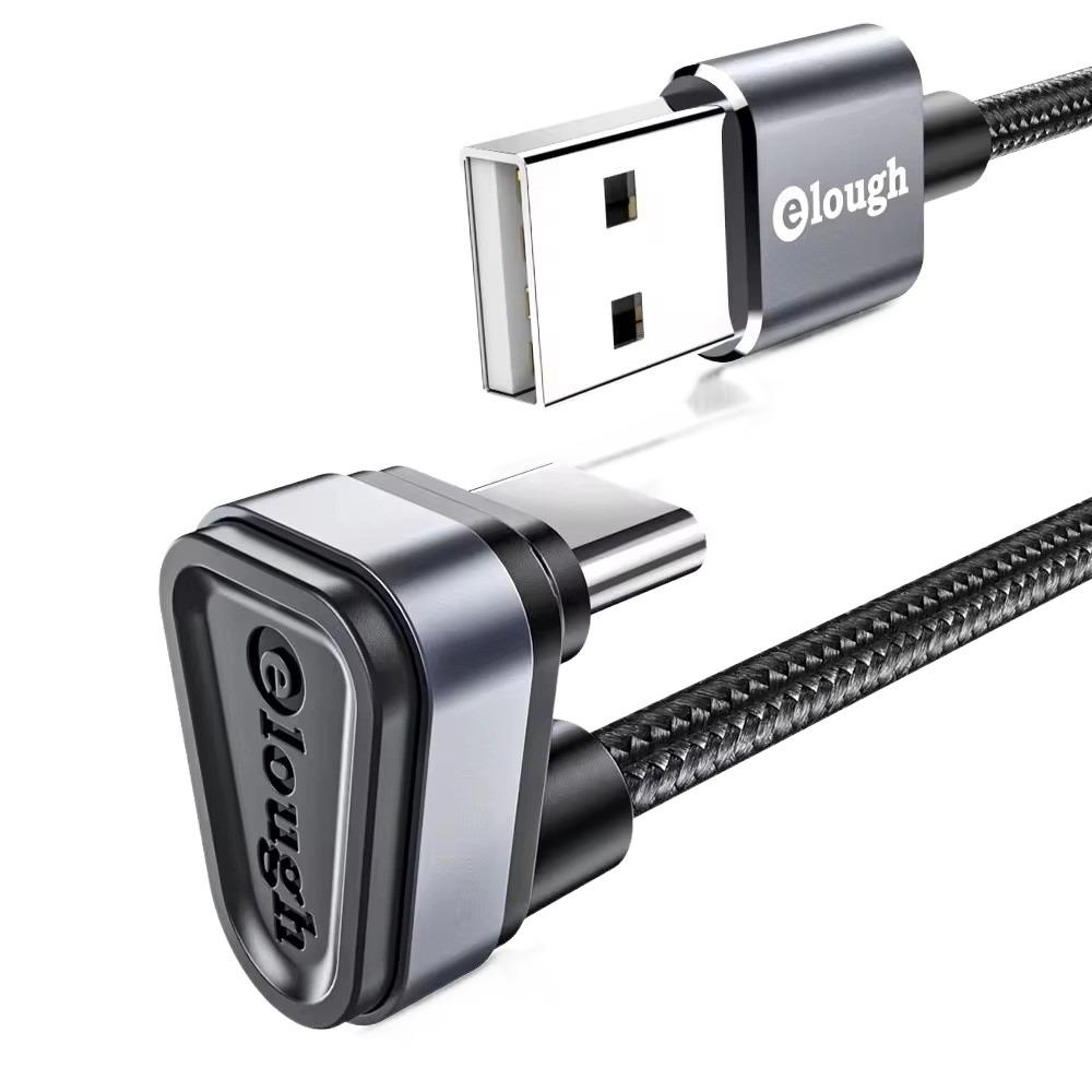 

Кабель для быстрой зарядки под углом 180 градусов, кабель USB C с изгибом 90 градусов для Samsung Xiaomi Redmi 0.5m серый