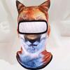3D Animal Print Full Face Mask Ice Silk Cooling Face Mask Cooling Balaclava Mask  For Skiing