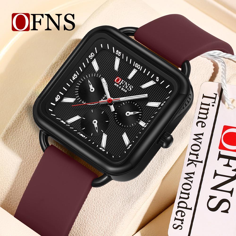 OFNS New 7503 Student Quartz Watch Fashionable and Simple Night Light Waterproof Women's Watch Square Dial Youth Watch