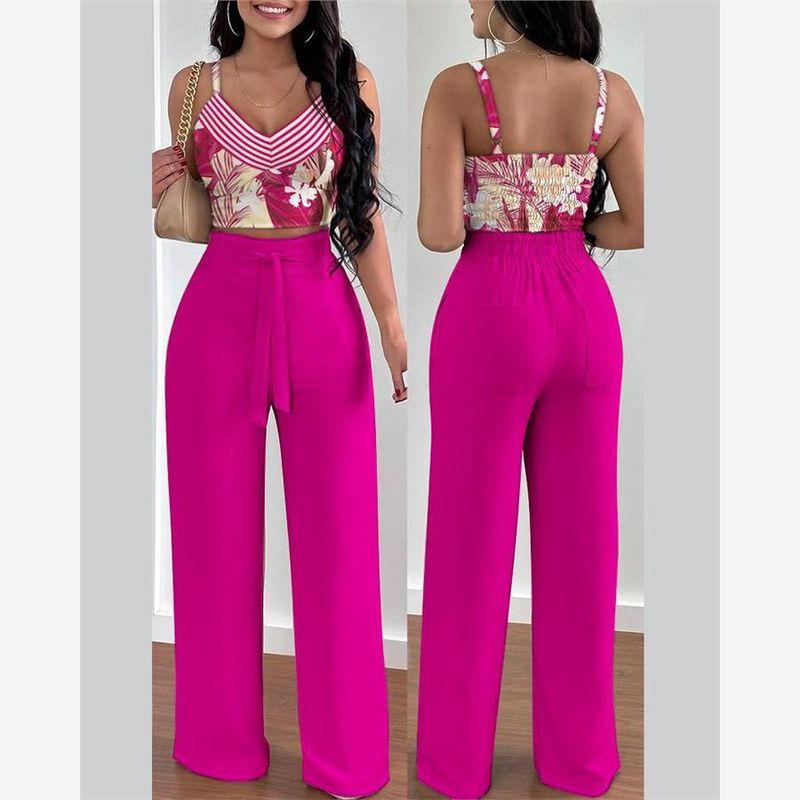 Women Casual Two-Piece Set European and American Fashion Women Creamy-white Leisure Set