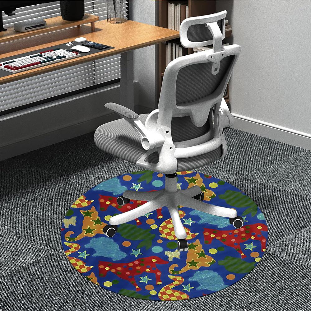 

1pc Colorful Horse Pattern Chair Carpet for Office, Soft and Durable Office Rug for Interior Decoration, Perfect for Office yy251227108 80cm by 80cm