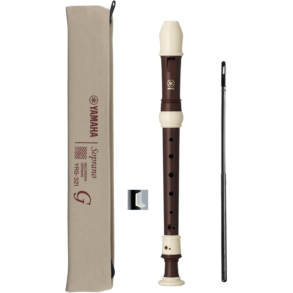 Yamaha YAMAHA Soprano Recorder German Style YRS-321 Rosewood Style Finger Cleaning Stick Recorder...