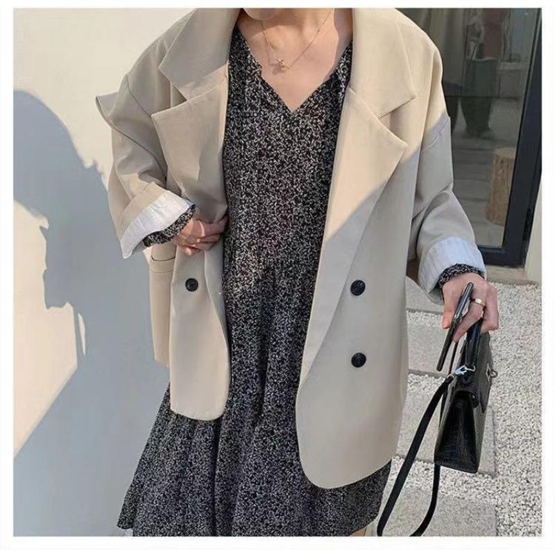 

Блейзер Весна Осень Мода Корейский Стиль Свободный Колледж Костюм Топы для Девочек S белый