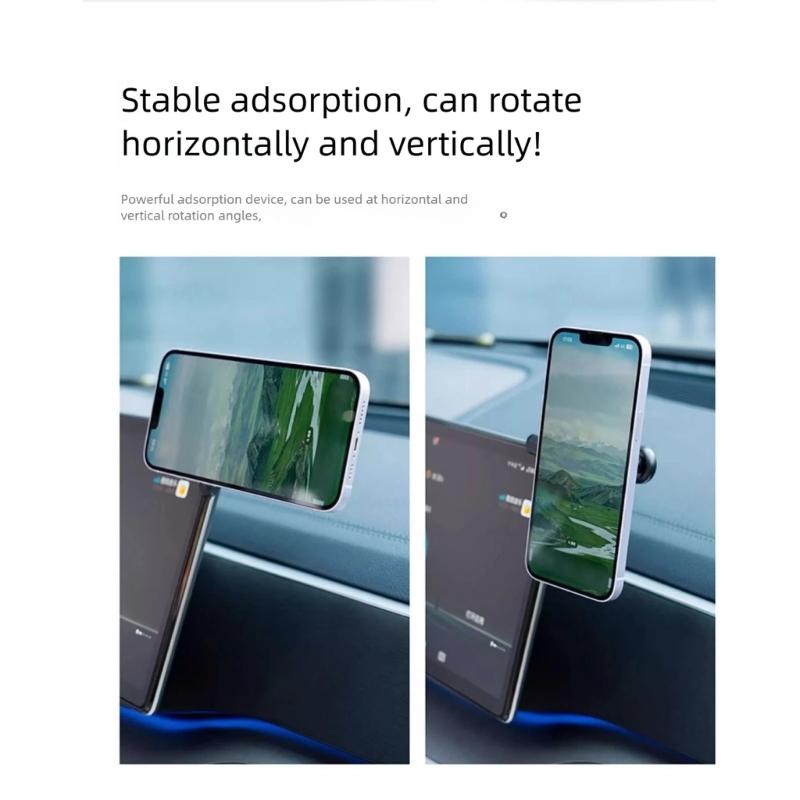 360 Adjustable Magnetic Car Phone Holder Not Shock Phone Mounts Suitable for 4 To 7 Inch Devices Dashboards Vent Mounts