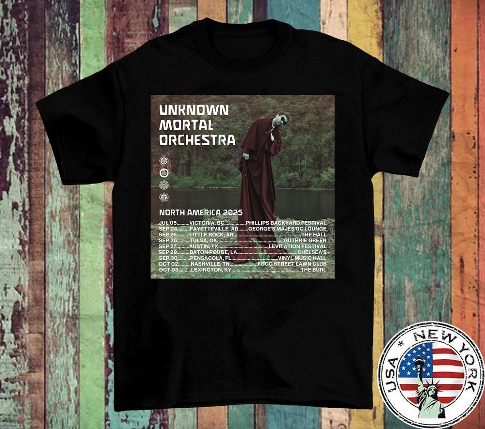 Концерт Unknown Mortal Orchestra СЕВЕРНАЯ АМЕРИКА Футболка Полный Размер S-5XL Унисекс Футболка XXL