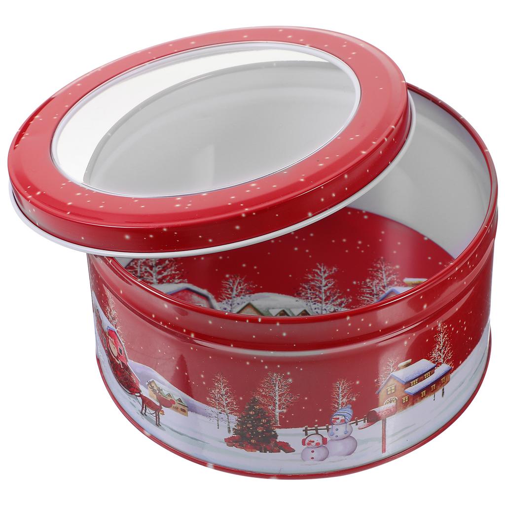 1pc Candy Box Christmas Tinplate Cookie Storage Container Xmas Gift Packaging Sweet Treat Holder Festive Metal Tin Decor