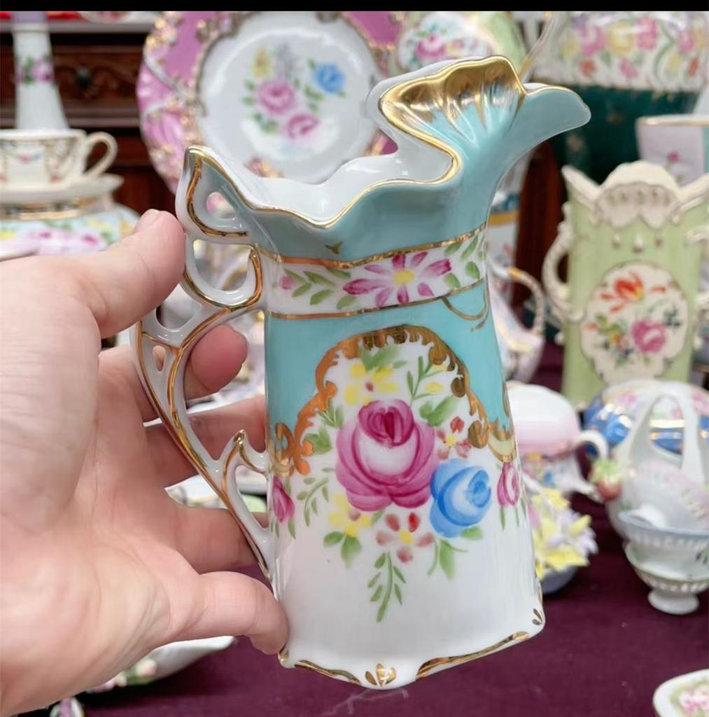 Ceramics Flower Jewelry Storage Box Vase Teapot Flower Basket Jewelry Case Storage Jewelry Organizer Display Home Decor Ornament