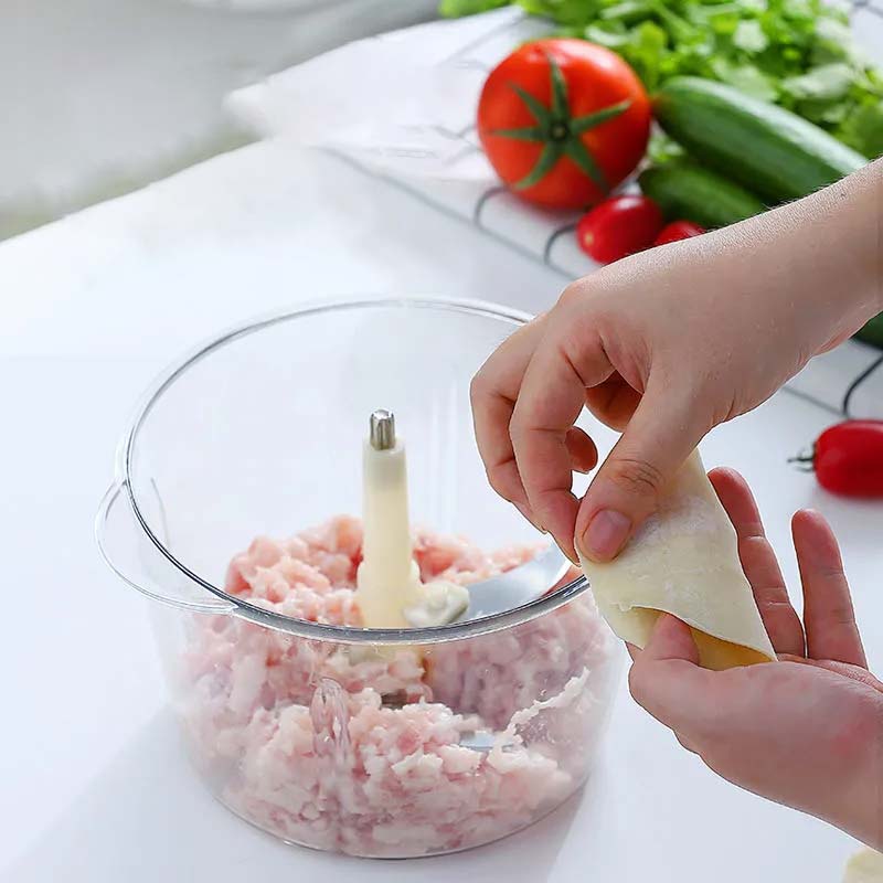 Manual Minced Vegetable Crusher Meat Grinder Machine Household Multi-function Cooking Machine Squeezed Fruit Juice Garlic Chopper Masher Shredded Tool