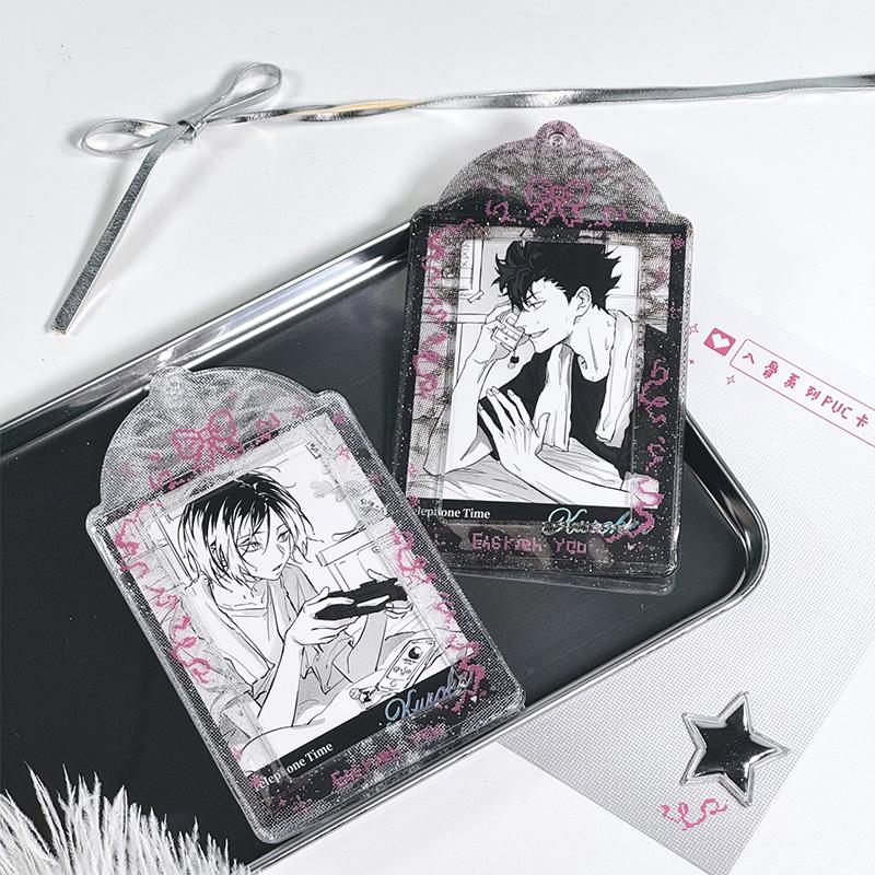 Pixel Style Kpop Photocard Holder Id Badge Holder Student Bus Card Protective Photo Sleeves Bowknot Photo Card Holder