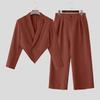 INCERUN 2PCS Men Long Sleeve Irregular Cropped Blazer and Long Pants Casual Loose Sets