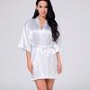 New Women's Ice Silk Nightgown Summer Sexy Silk-Like Kimono Robe Homewear Nightwear