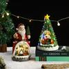 Christmas Resin Rotating Decorations LED Colorful Lights Multi Functional Elderly Music Box Christmas Gift Atmosphere Light