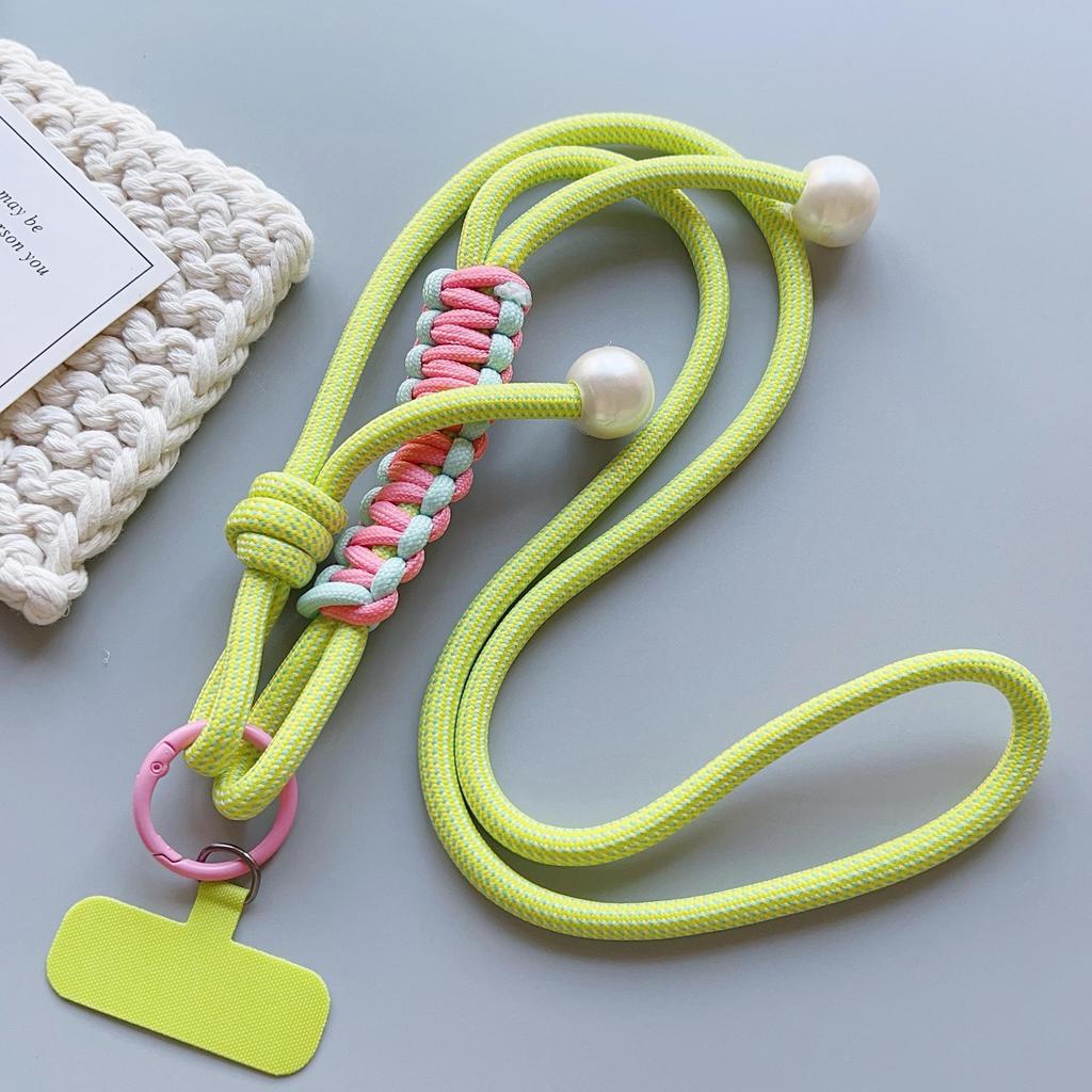 Colorful Pearl Crossbody Phone Lanyard - Adjustable, Anti-Lost Strap for Outdoor Use by Men & Women