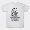 Asiatische Größe Herren Schwarzes Print-T-Shirt Ich Muss Seltsame Sachen Sagen Oder Ich Sterbe, Lustiges Frosch-Meme Retro No-Cut Print Baumwoll-T-Shirt