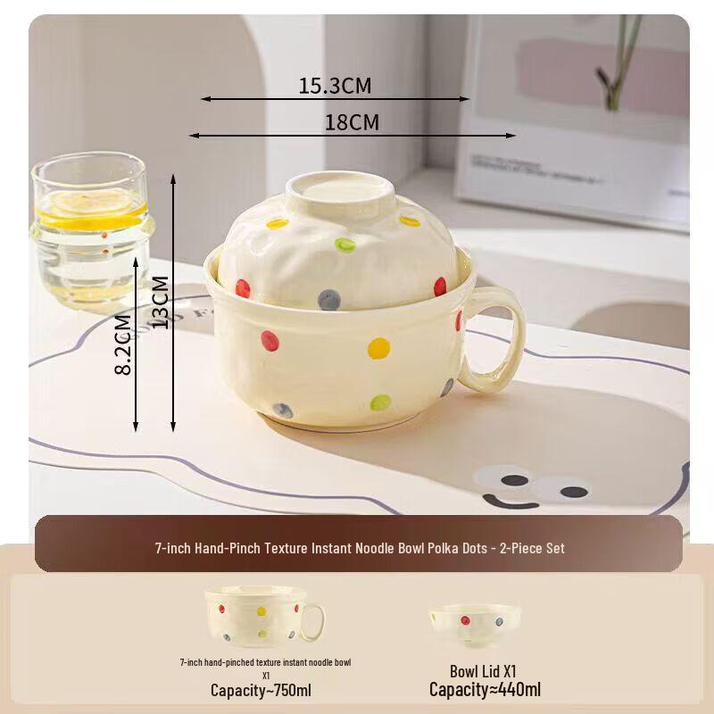 ZISIZ Cream Style Ceramic Noodle Bowl Collection