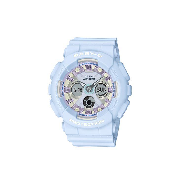 

Casio Baby-G Series Fashion Minimalist Ice Cream Macaron Color Quartz Movement Resin Strap Watch Women watches Blue BA-130WP-2APR Regular Watch Box,Blue