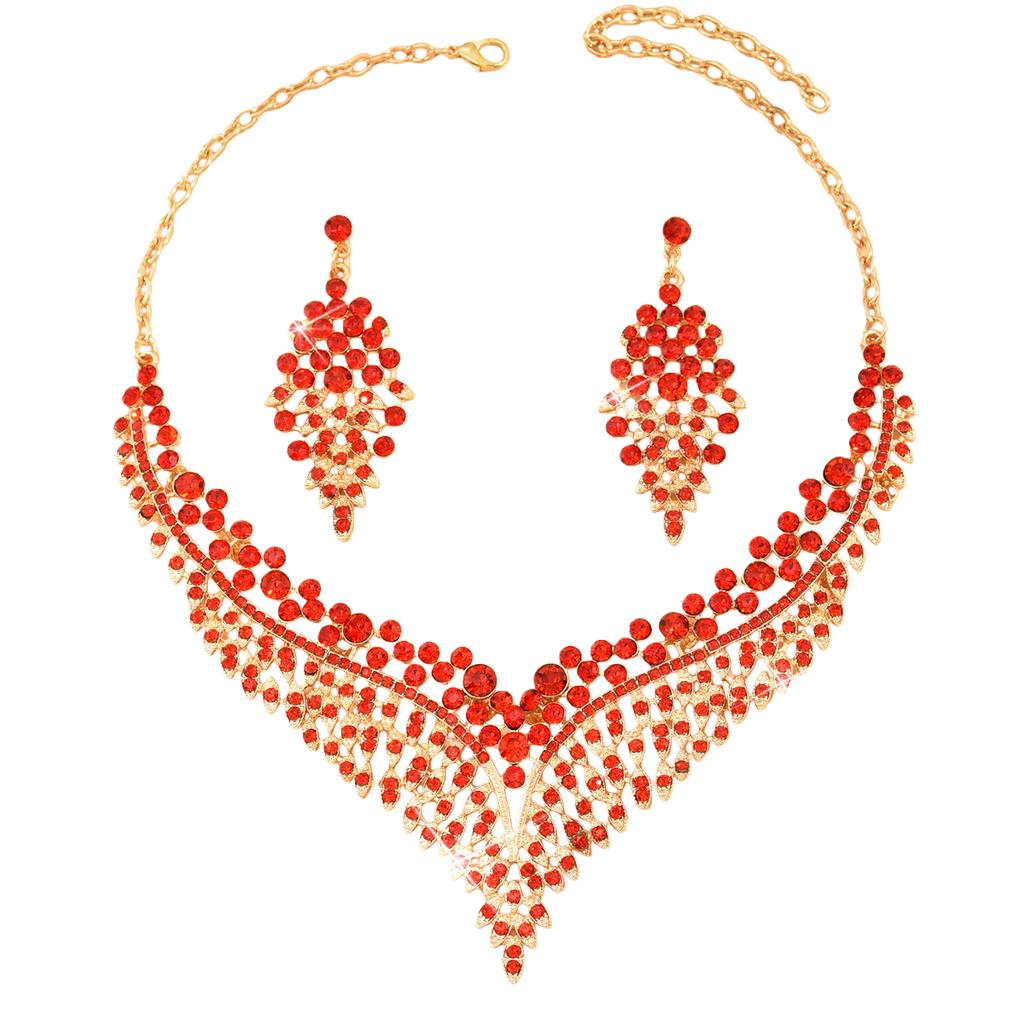 Jewelry Set Shimmering Necklace And Earrings Luxury Jewelry Set Dazzling Exquisite Design Necklace For Formal Event Party