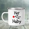 One Great Fisherman Best Catch of His Life Couple Mugs Funny Coffee Cup Creative Enamel Camping Mug Handle Gift for Wife Husband