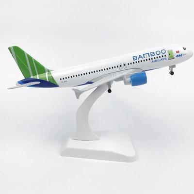 1/300 Metall Maßstabsflugzeug A320 Vietnam Bamboo Airways Nachbildung Sammlermodellflugzeug mit Fahrwerk Kinderspielzeug für Jungen