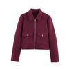 Women's Zipper Jacket Coat New Winter Long Sleeve Pocket Outerwear Coat Short Street Elegant Women's Jacket