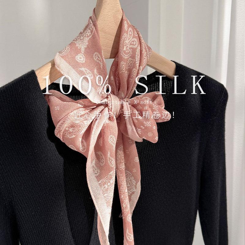 100% Mulberry Silk Scarf Fashion Women Summer Elegant Scarves Shawl Hijab Bandana Kerchief Pashmina Foulard Female Echarpe