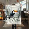 1 Stück Saisonale Tukana-Kunstdruck Flanelldecke, Hohe Qualität, Bequem für alle Jahreszeiten, Heimdekoration, Wärme und Komfort