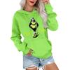 Women's Casual Comfortable Neck Hooded Long Sleeve Christmas Print Warm Sweatshirt