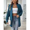 Women Casual Loose Solid V Neck Long Sleeve Knit Cardigan Sweater Outerwear