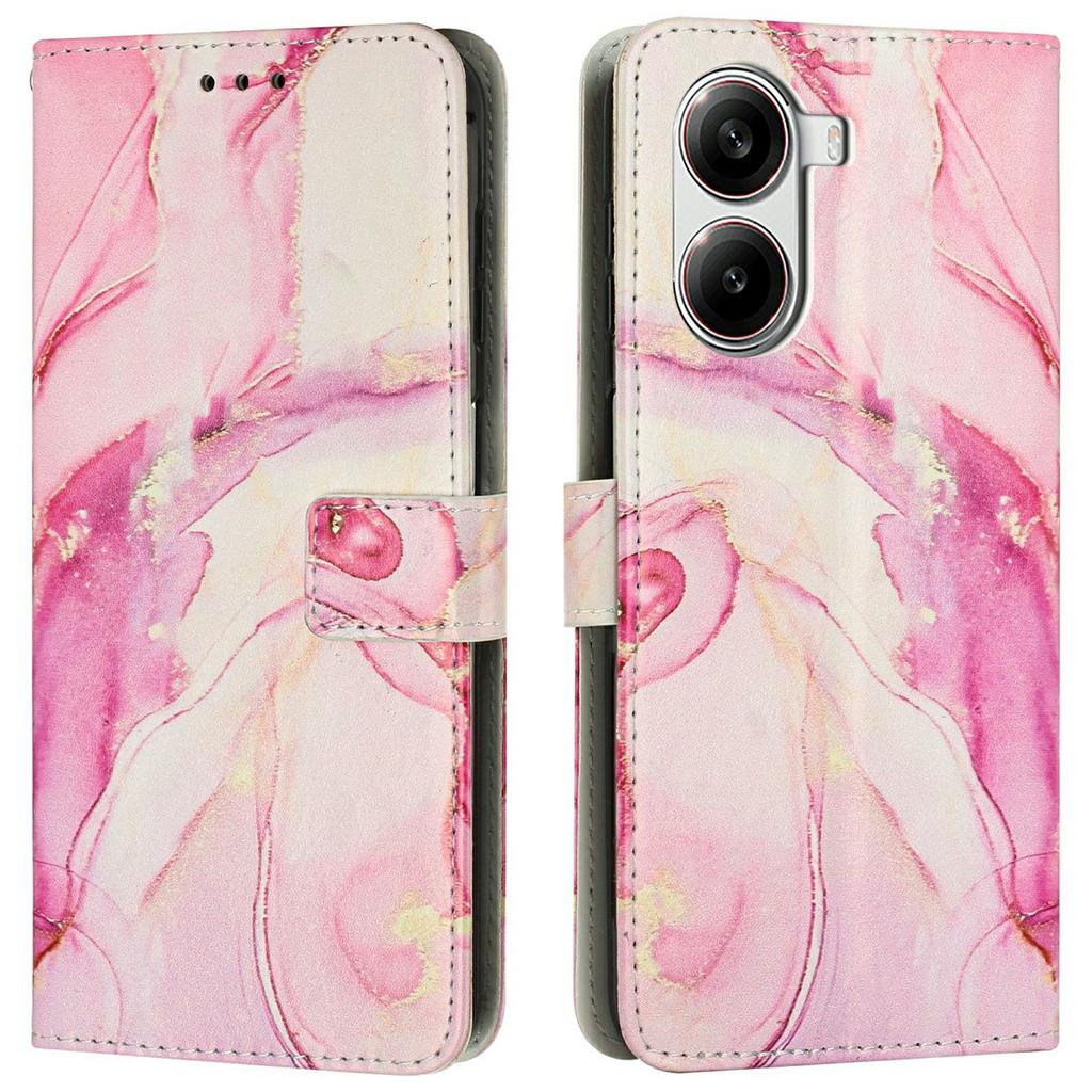 Stand Case for Xiaomi Redmi Turbo 4 5G/Poco X7 Pro 5G Marble Pattern PU Leather Wallet Phone Cover