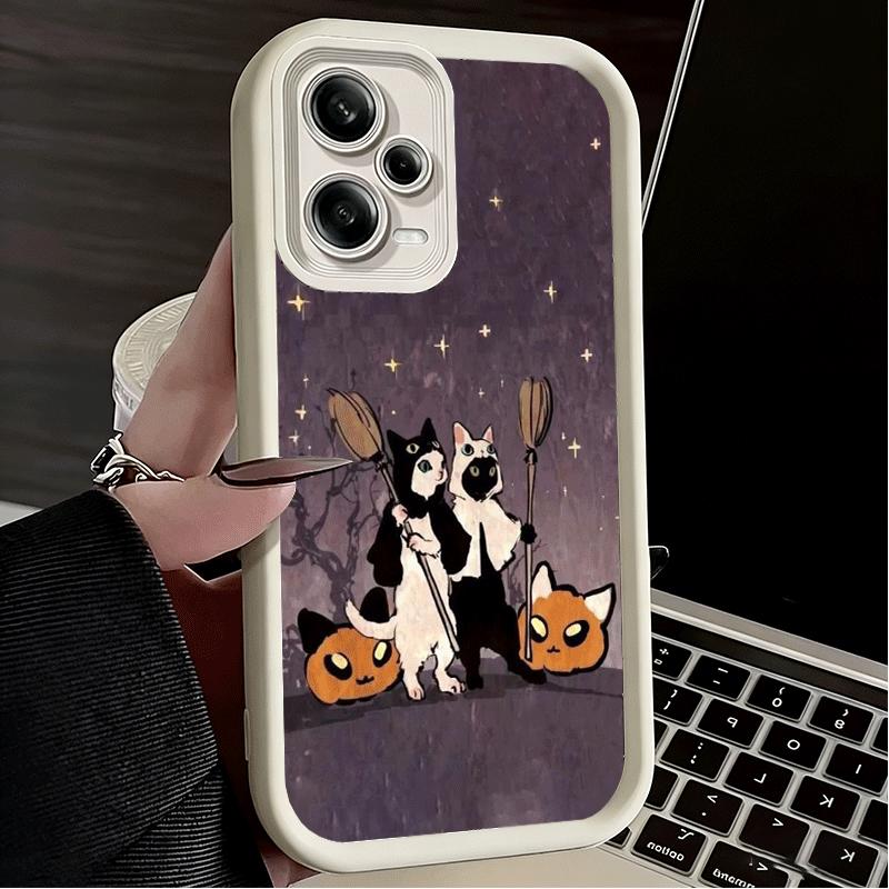 Phone Case for Xiaomi Redmi Note 15 14 13 Pro Plus Black Cat Witch Aesthetics Shell 12S 11 11S 11T 5G 14S Soft Silicone Funda