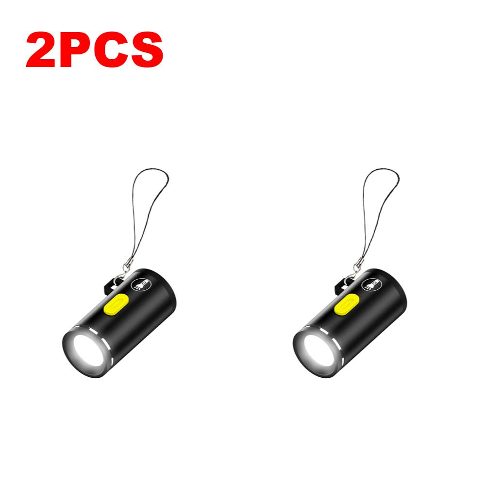1-1PCS Mini Type C Flashlights Pocket Handheld Keychain Flashlights Outdoor Emergency High Brightness Torch For Hiking Camping