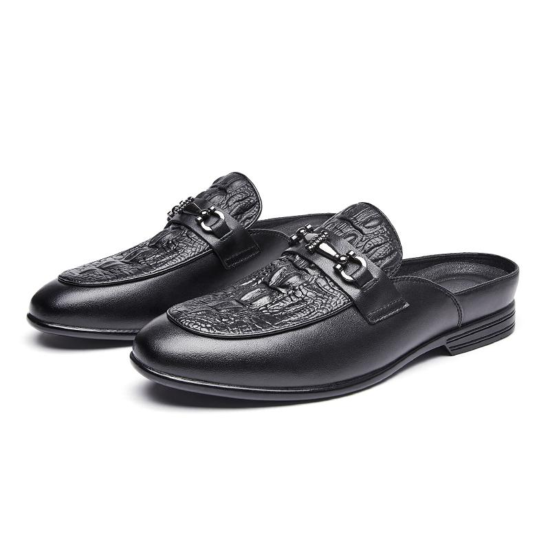 

Летние мужские туфли, полутапочки, высококачественная мужская кожаная повседневная обувь, вечерние мюли, легкие мягкие сандалии на плоской подошве, мужские мокасины 42