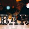 Vintage Industrial Bar Sign Decorative Led Illuminated Letter Lights Marquee Bar Signs - Black Light Up Letters Lighted Bar Decor (23.03-in X 8.66-in
