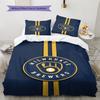 Milwaukee Brewers Muster Bettwäscheset Bettbezug Kissenbezug Heimdeko Geschenk (1 Bettbezug + 2 Kissenbezüge, ohne Füllung)