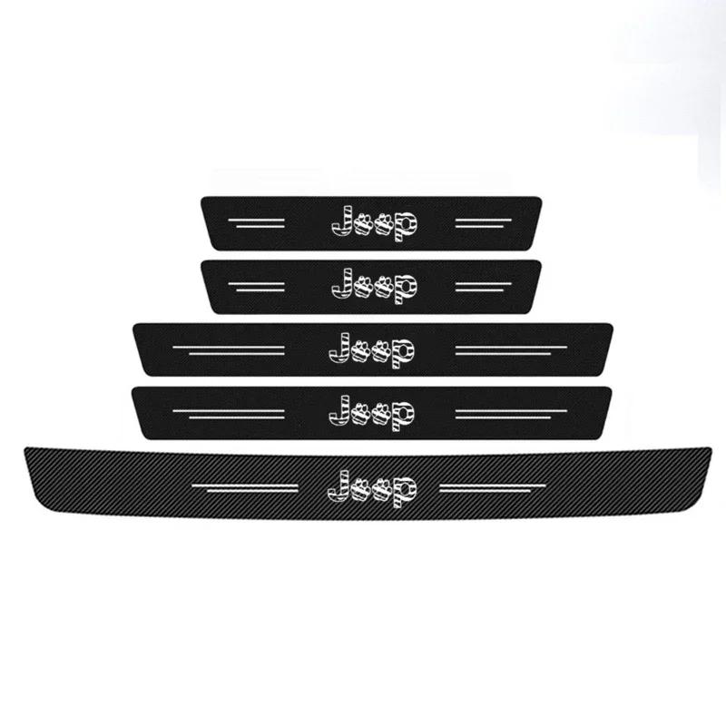 Car Trunk Door Threshold Stickers for Jeep Logo Commander Wrangler Grand Cherokee Compass Renegade JK Patriot Decoration