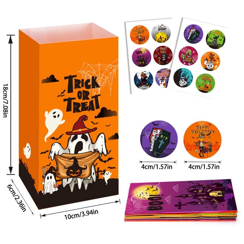 Halloween Party Paper Bag Candy 2024 Paper Goodie Bag Safe and Odorless Treats Paper Bag for Chocolates Candy Snacks Toys