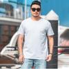 Tricou largi pentru bărbați de mărime mare M-7XL 8XL Tricou cu mâneci scurte pentru bărbați, culoare uni, cu gât rotund