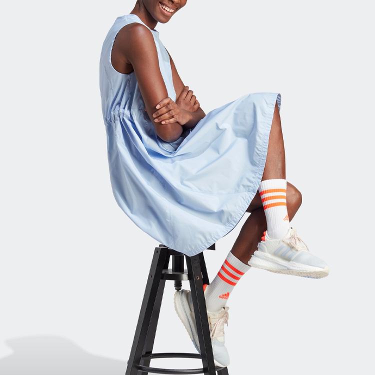 Adidas City Escape Sleeveless Logo Dress Women Dress Light-Pink Blue IC0275