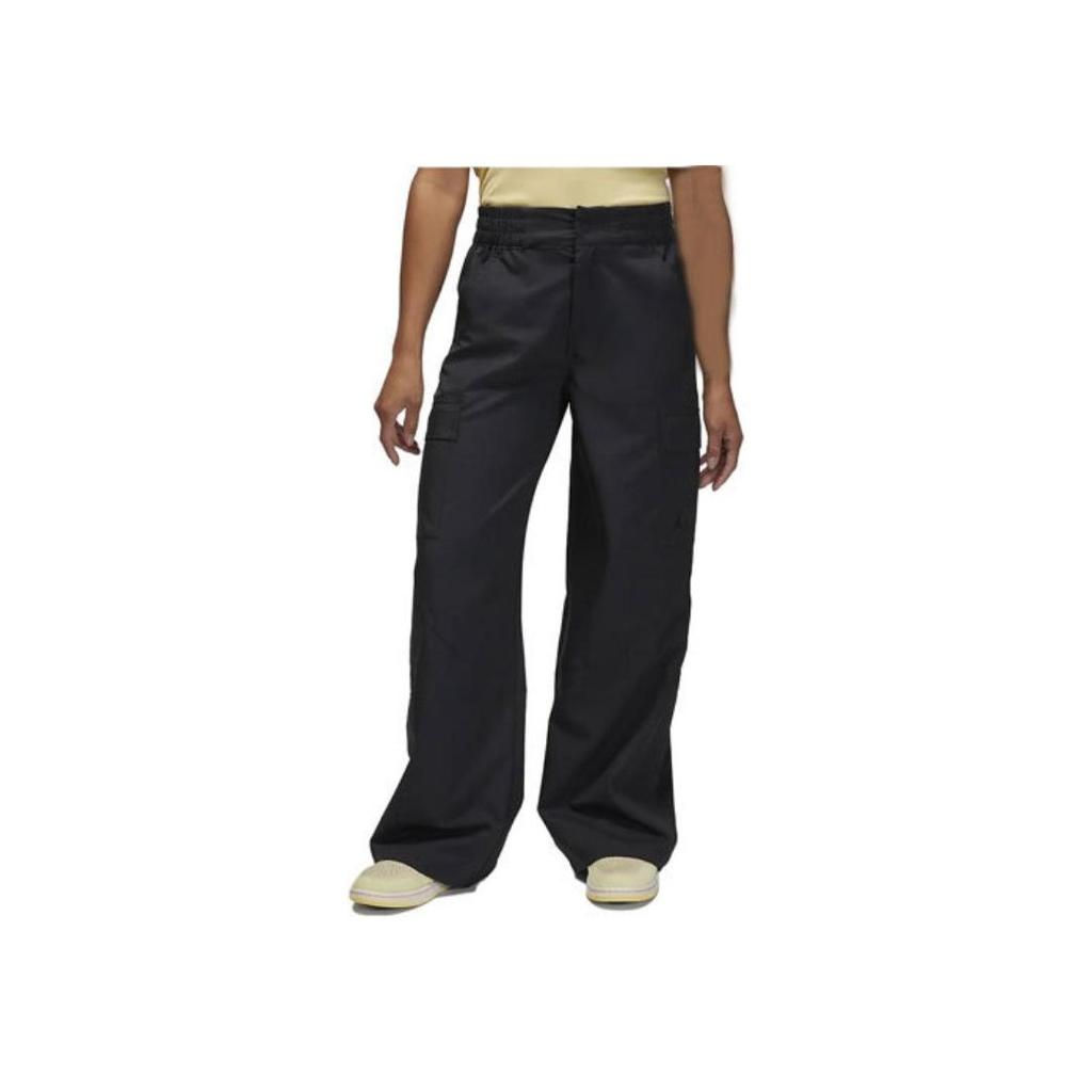 Jordan Solid Color Multi-Pocket Straight-Leg Casual Cargo Pants Women Bottoms Black DZ4437-010