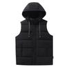 Mens Padded Vest Hooded Cotton Warm Sleeveless Jacket Loose Fit Casual Outerwear Youth