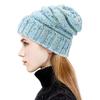 Damen Strickmütze aus Wolle für den Winter, Slouch-Beanie, Mütze, Skateboard