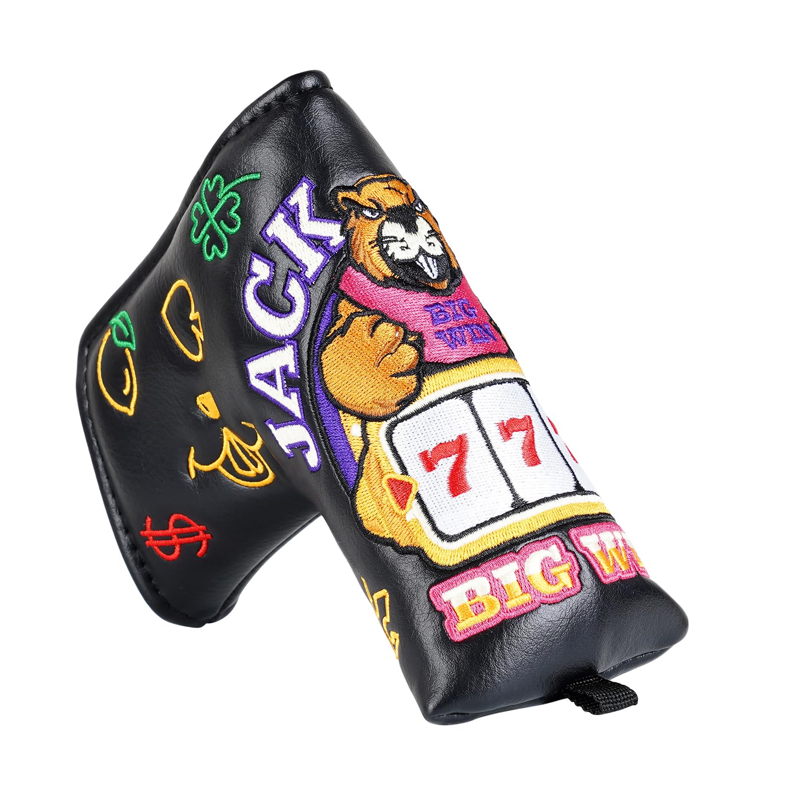 

Паттер для гольфа с магнитным лезвием Pin Club Head Marmot Lucky Synthetic Black Cover, Closure, Cover, Type, Cover, Stylish, Embroidery, 777, Leather,